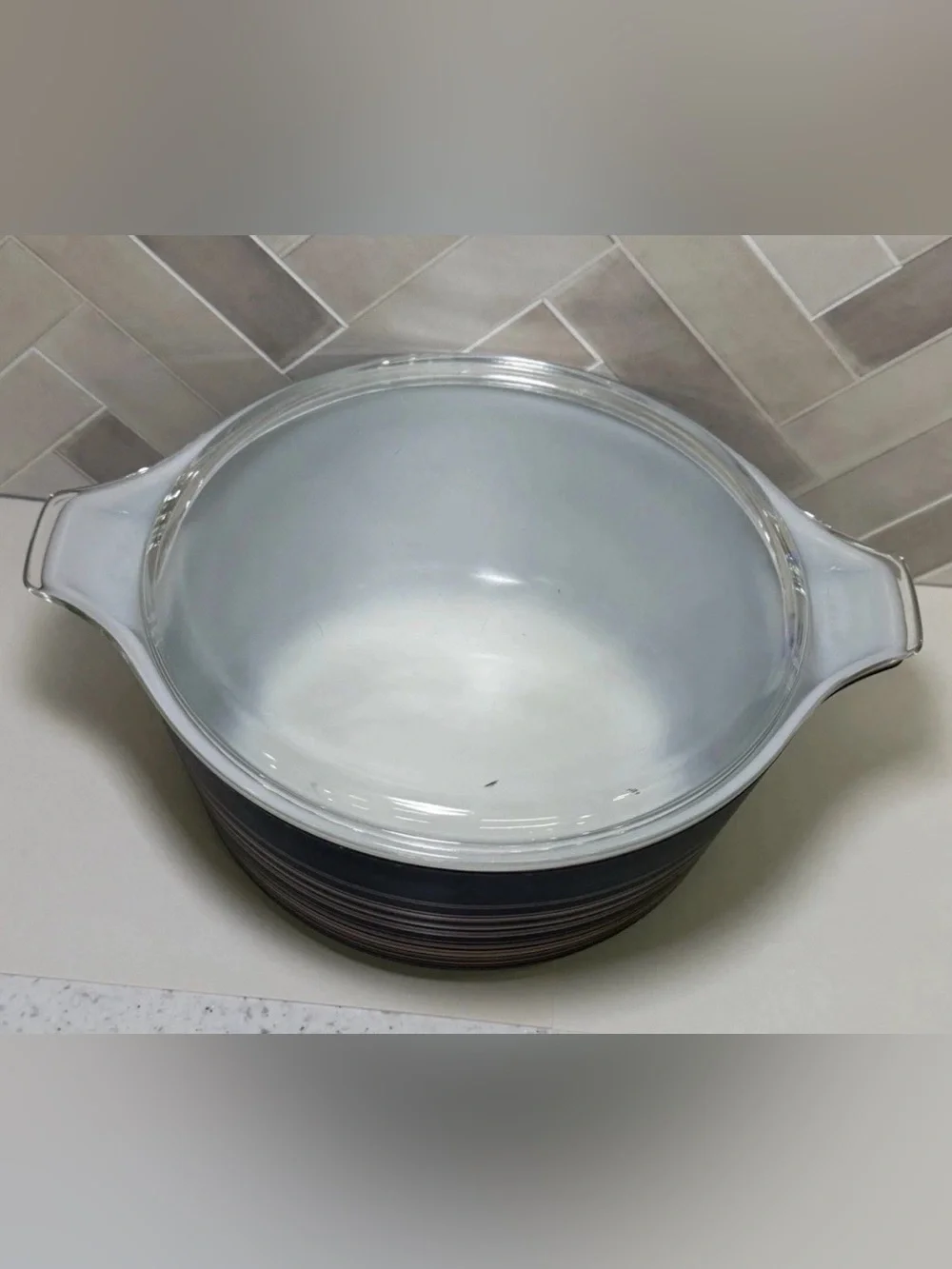 PYREX 475 - TERRA - 21/2 QT. COVERED CASSEROLE DISH LID - Vintage 1964 USA